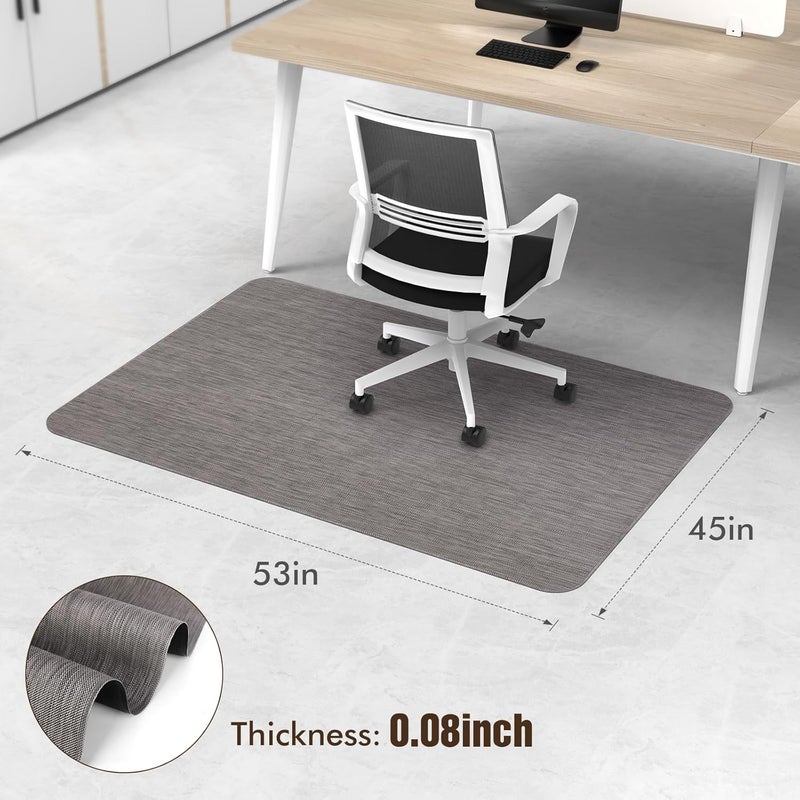 Blvornl Office Chair Mat for Hardwood Floor, 45"x 53" Desk Chair Mat for Hard Wood and Tile Floor, Large Anti-Slip Hard Floor Protector Rolling Chair Mat, PVC Mat Desk Rug for Office Home, Dark Grey - Image 2